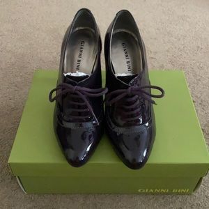 Gianni Bini purple lace up booties